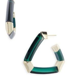 Kendra Scott Arden Gold Statement Hoop Earrings in Green